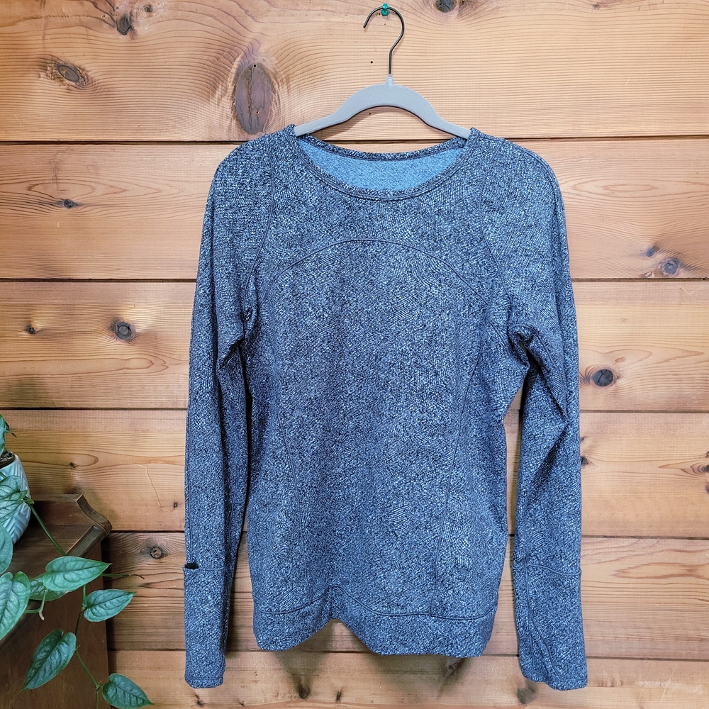 lululemon athletica Heathered Blue Crew Neck Sweater